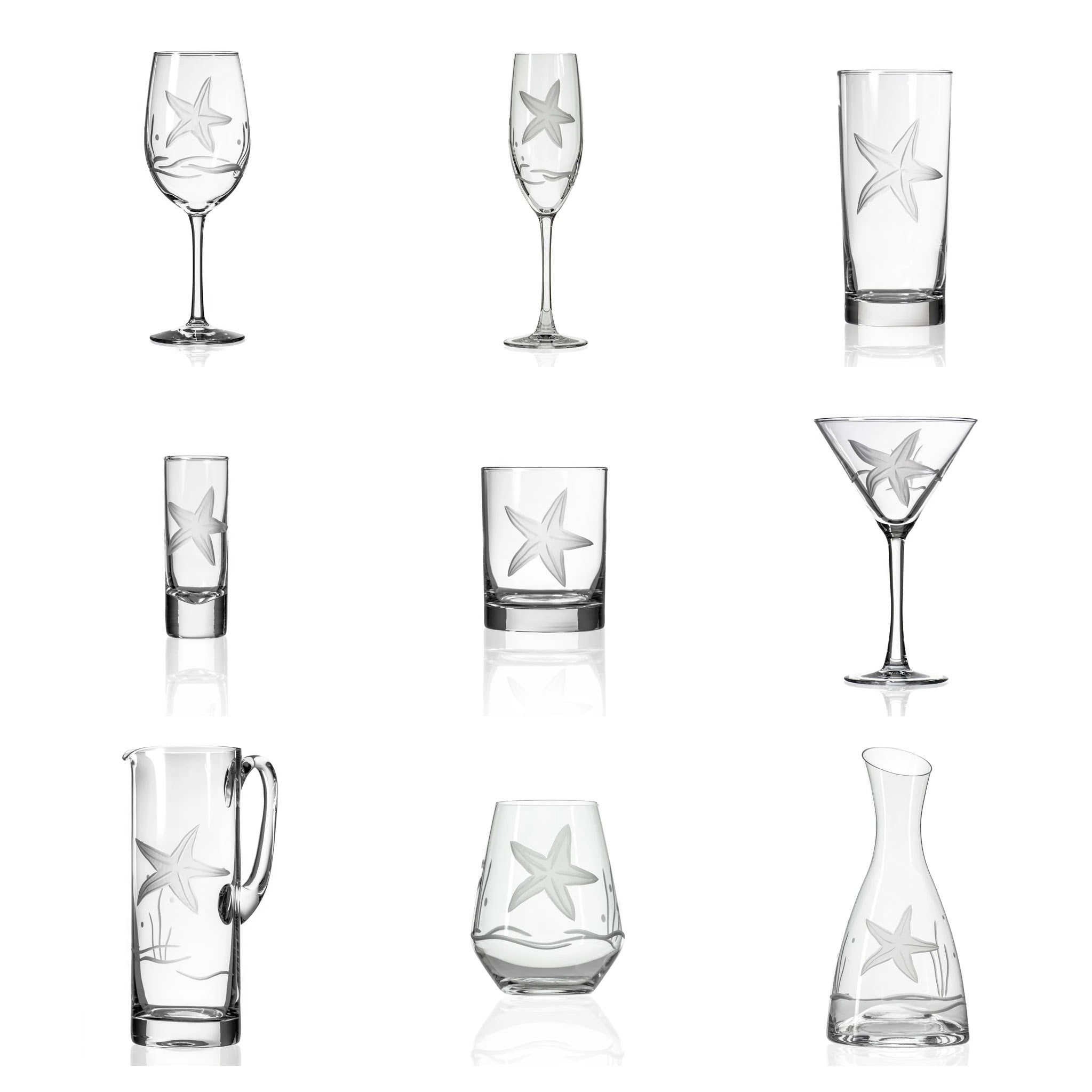 Starfish Etched Glassware Kitchen Accessories La Vie Bien Starfish Etched Glassware