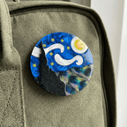 Starry Night Van Gogh Inspired Acetate Large Format Pin Brooch Brooches & Lapel Pins La Vie Bien Starry Night Van Gogh Inspired Acetate Large Format Pin Brooch