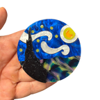 Starry Night Van Gogh Inspired Acetate Large Format Pin Brooch Brooches & Lapel Pins La Vie Bien Starry Night Van Gogh Inspired Acetate Large Format Pin Brooch