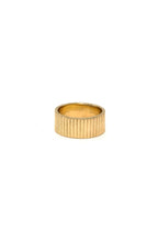 Stately Striped Brass Ring by Fair Anita