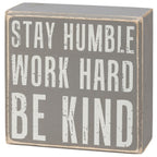 Stay Humble Gray Box Sign Set | Giftable Home Decor | 4" x 4" | Gift for Her Decor La Vie Bien Stay Humble Gray Box Sign Set | Giftable Home Decor | 4" x 4" | Gift for Her