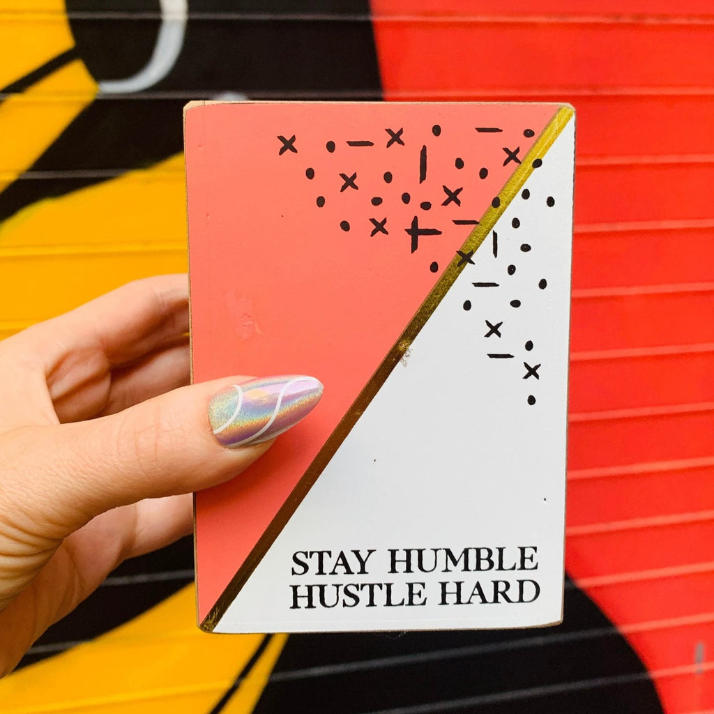 Stay Humble Hustle Hard Wood Pencil Holder by The Bullish Store