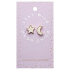 Stay Wild Moon Child Stud Earrings | Mismatched Moon and Star Earrings | Gift for Her by The Bullish Store