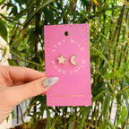 Stay Wild Moon Child Stud Earrings | Mismatched Moon and Star Earrings | Gift for Her by The Bullish Store