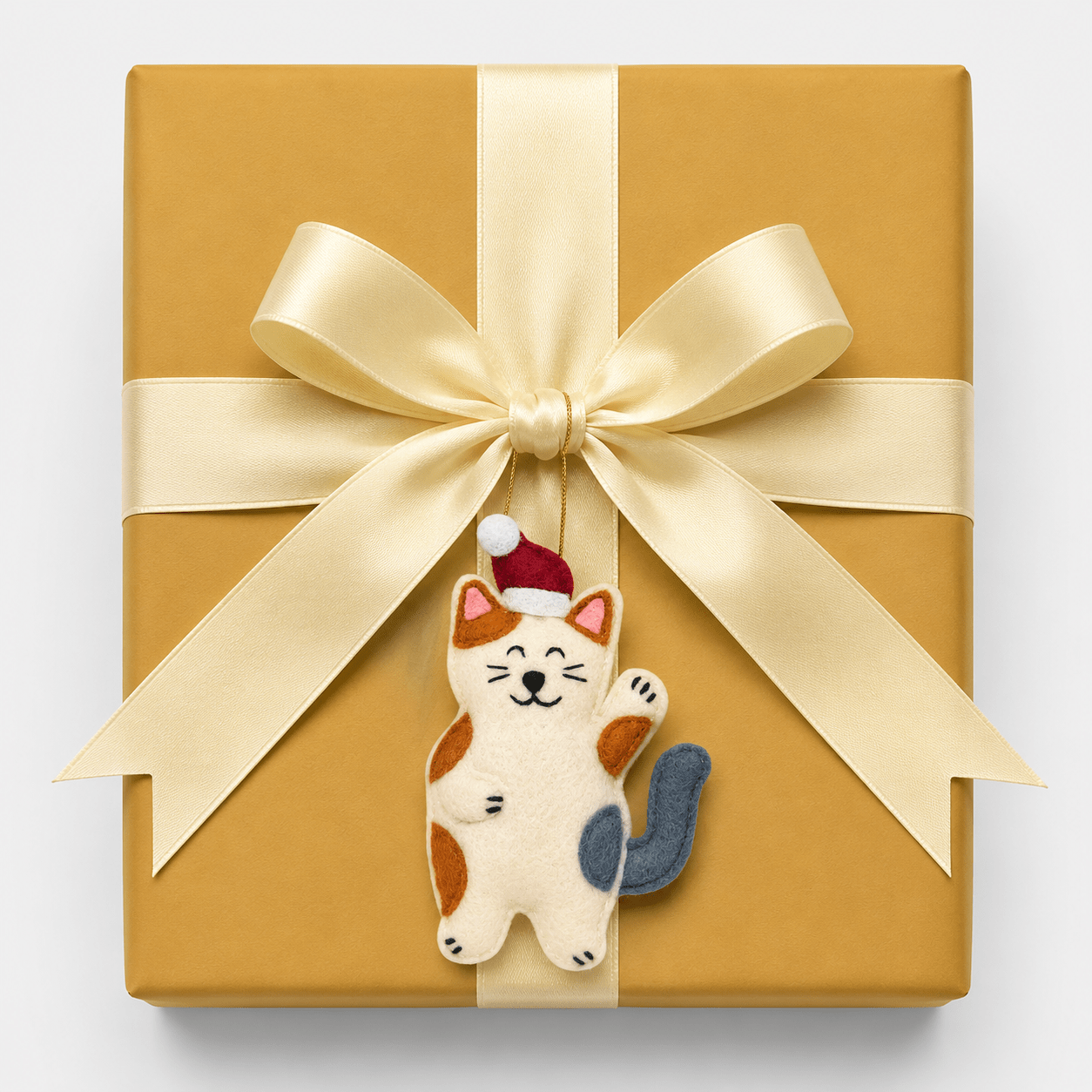 Stealing Santa Hat Cat Ornament Holiday La Vie Bien Stealing Santa Hat Cat Ornament