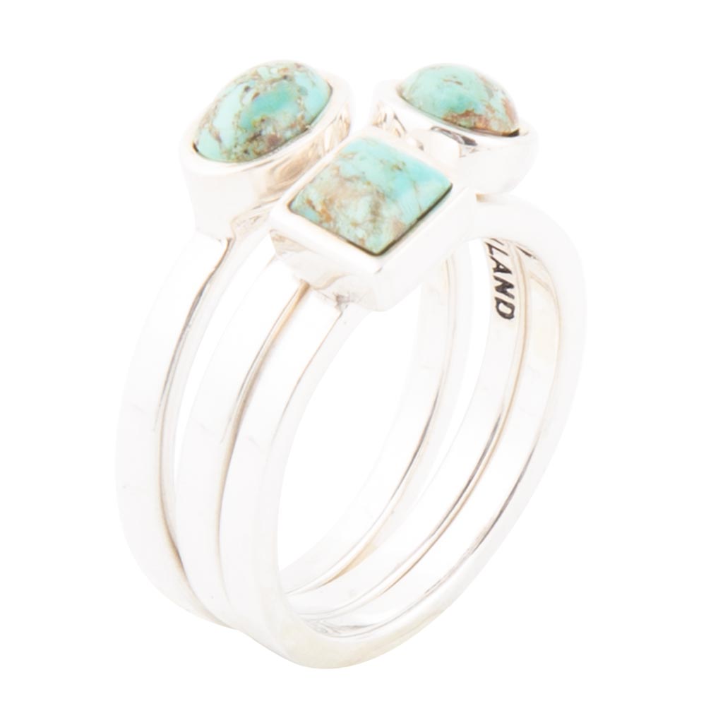 Sterling Silver Blue Turquoise Stackable Ring Rings La Vie Bien Sterling Silver Blue Turquoise Stackable Ring