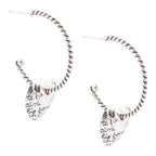 Sterling Silver Engraved Heart Hoop Earrings by Barse Jewelry