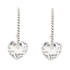 Sterling Silver Engraved Heart Hoop Earrings by Barse Jewelry