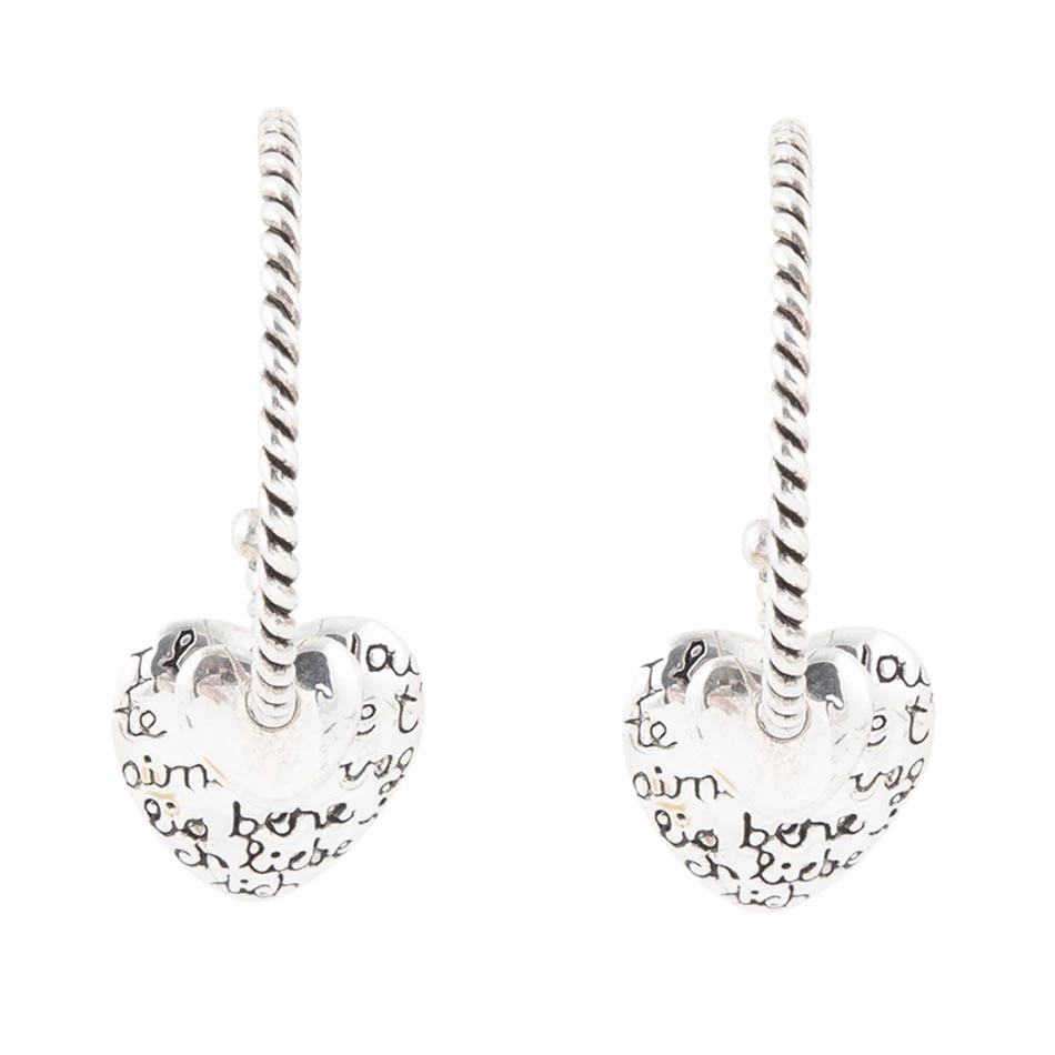Sterling Silver Engraved Heart Hoop Earrings by Barse Jewelry