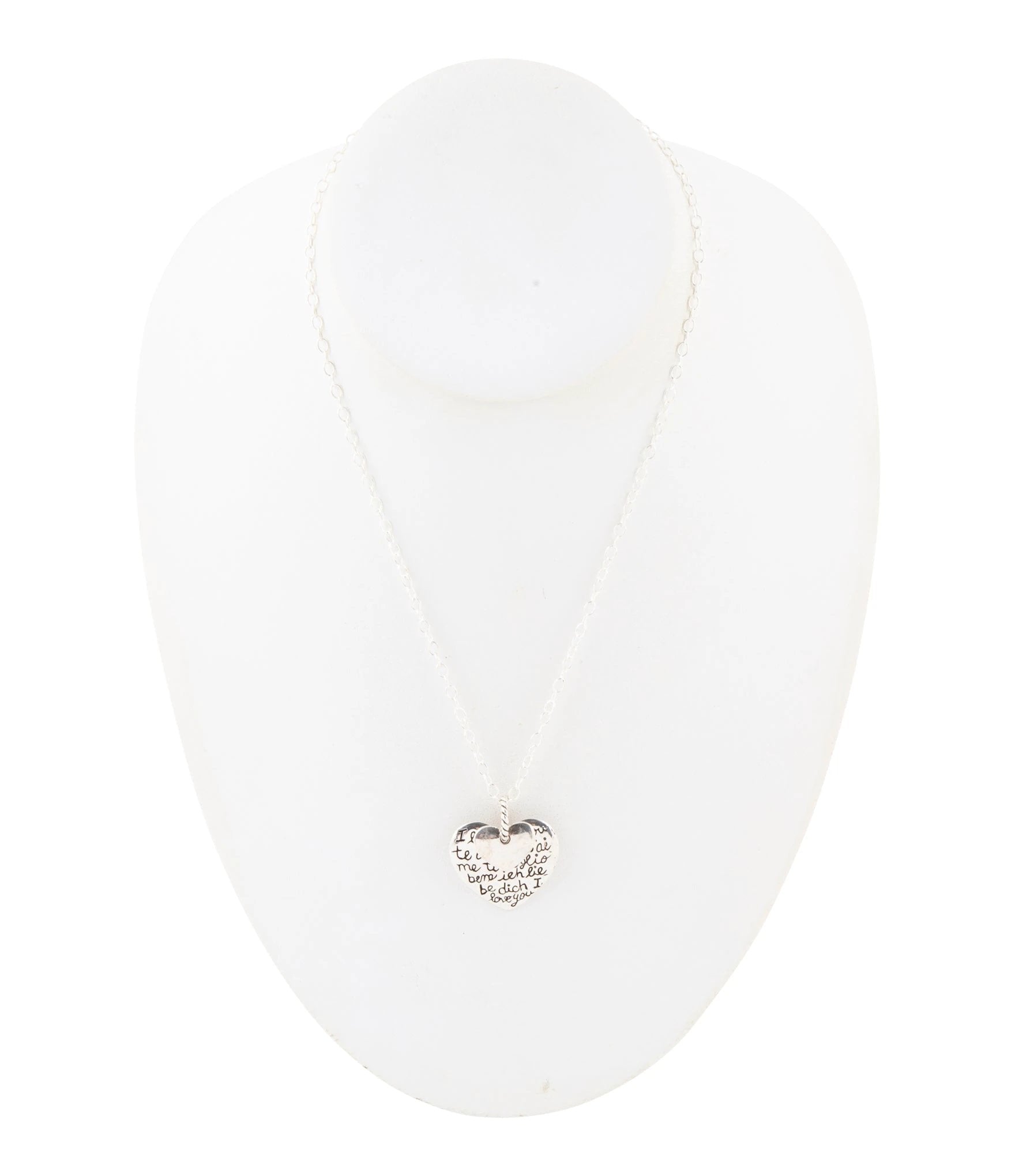 Sterling Silver Engraved Heart Pendant Neckalce by Barse Jewelry