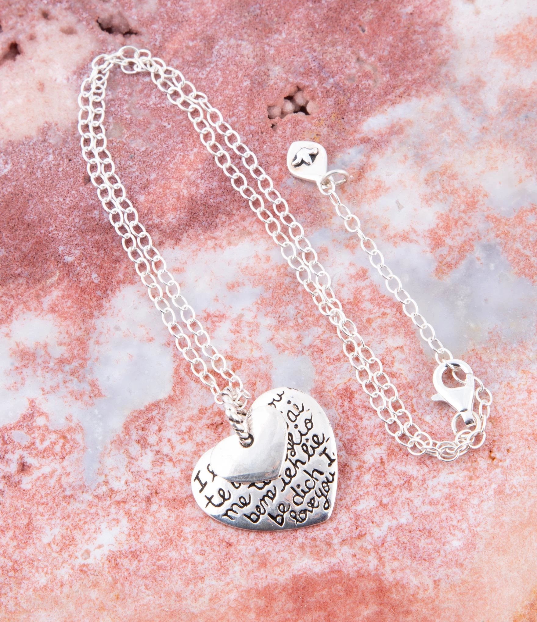 Sterling Silver Engraved Heart Pendant Neckalce by Barse Jewelry