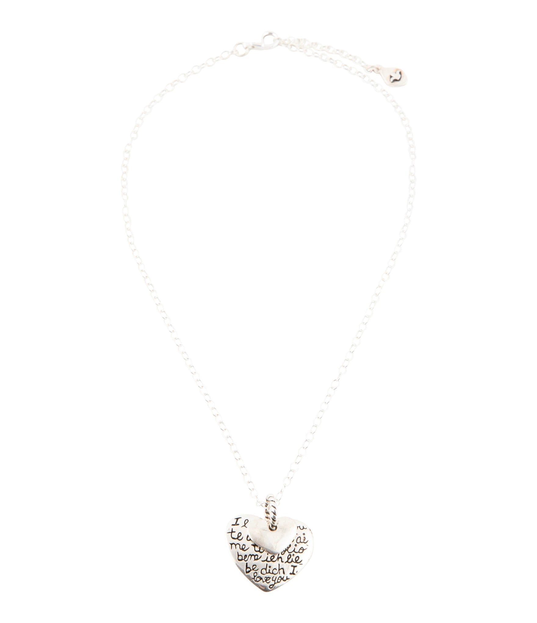 Sterling Silver Engraved Heart Pendant Neckalce by Barse Jewelry