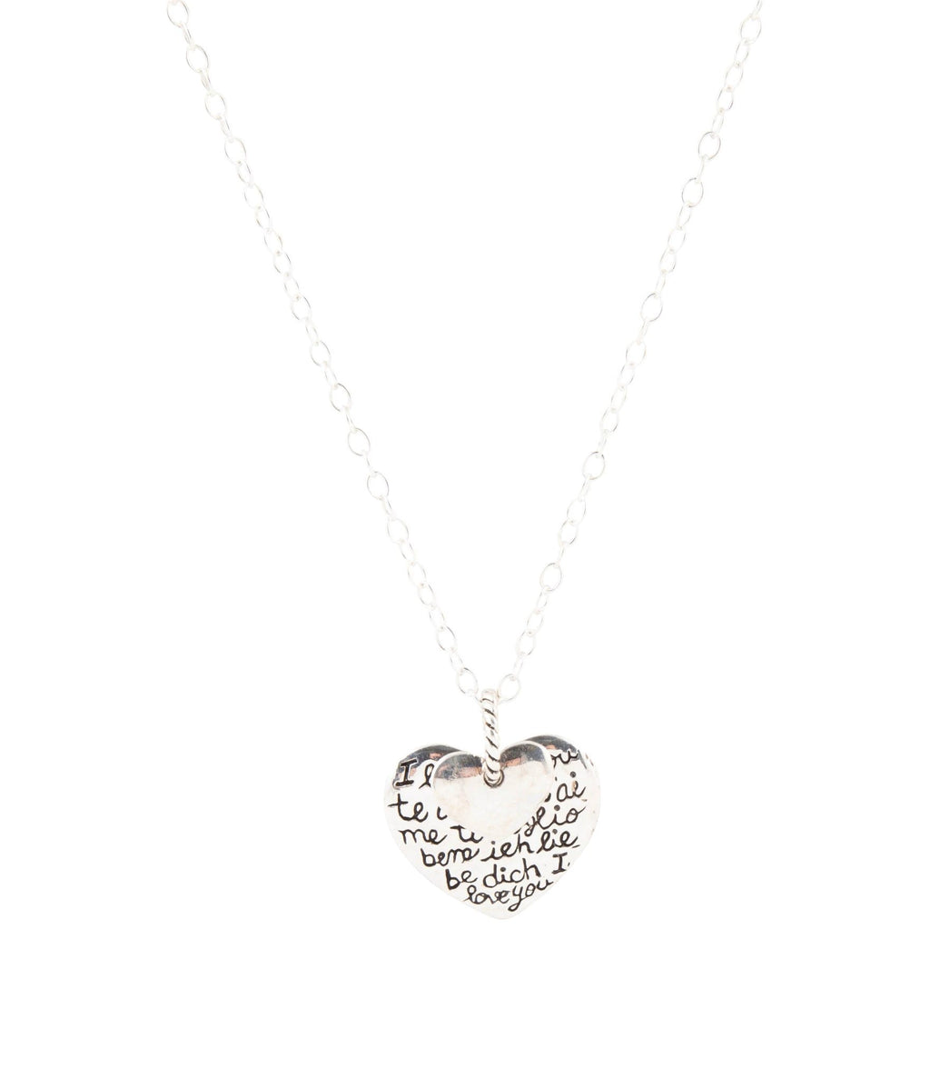 Sterling Silver Engraved Heart Pendant Neckalce by Barse Jewelry