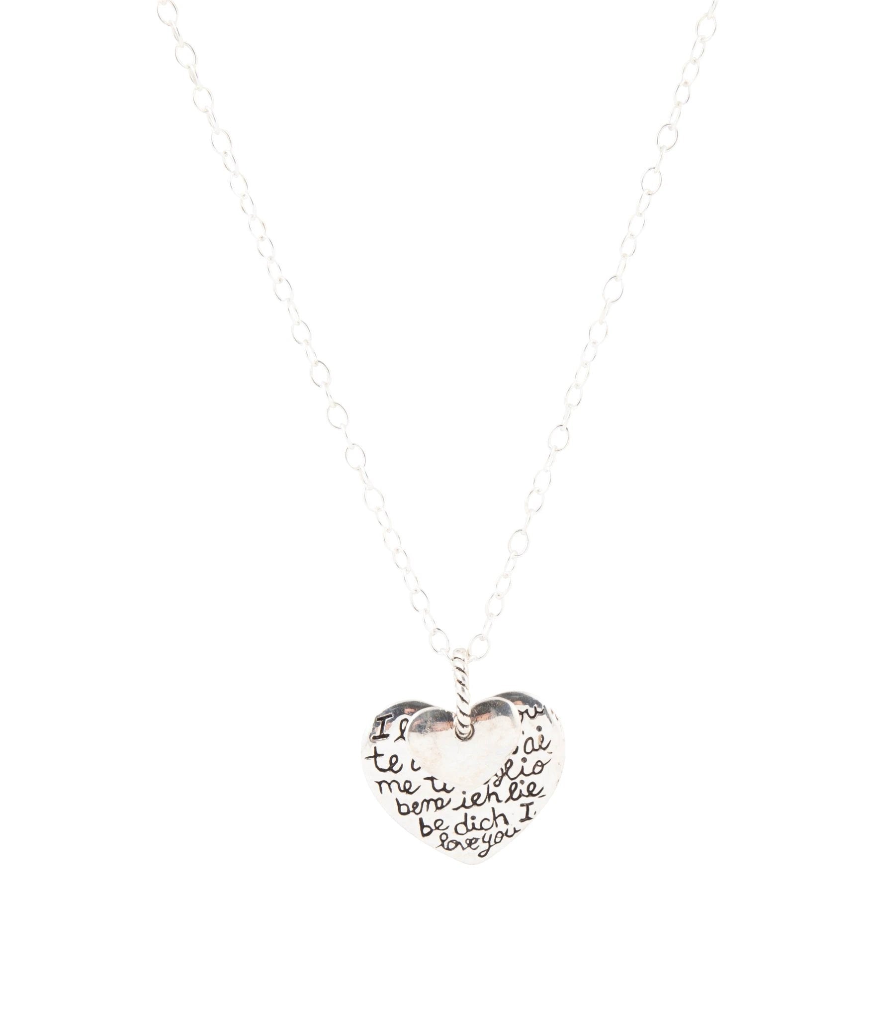 Sterling Silver Engraved Heart Pendant Neckalce by Barse Jewelry