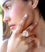 Sterling Silver Engraved Heart Statement Ring by Barse Jewelry
