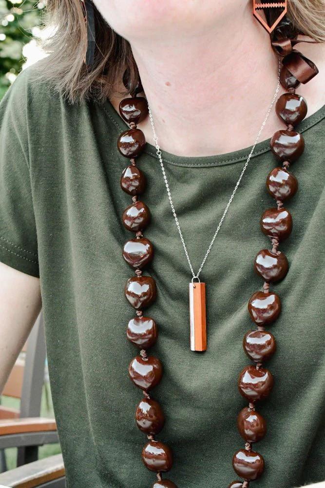 Sterling Silver Horizontal Inlay Necklace