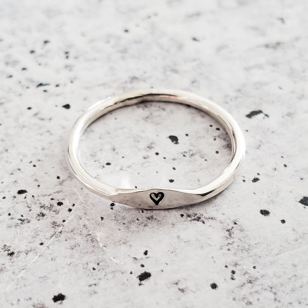 Sterling Silver Initial Stacking Ring Rings La Vie Bien Sterling Silver Initial Stacking Ring