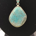 Sterling Silver Large Turquoise Egg Pendant – Coastal Statement Jewelry Jewelry La Vie Bien Sterling Silver Large Turquoise Egg Pendant – Coastal Statement Jewelry