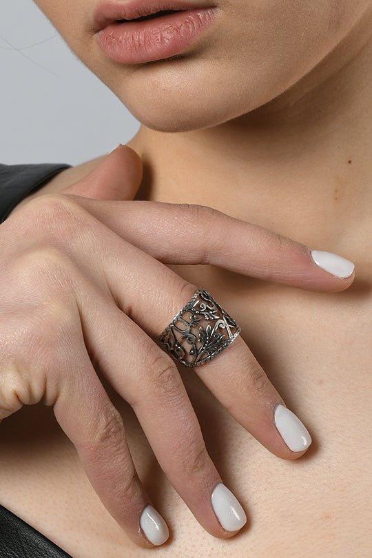 Sterling Silver Letters Ring rings La Vie Bien Sterling Silver Letters Ring