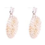 Sterling Silver Tan Rattan Statement Earrings