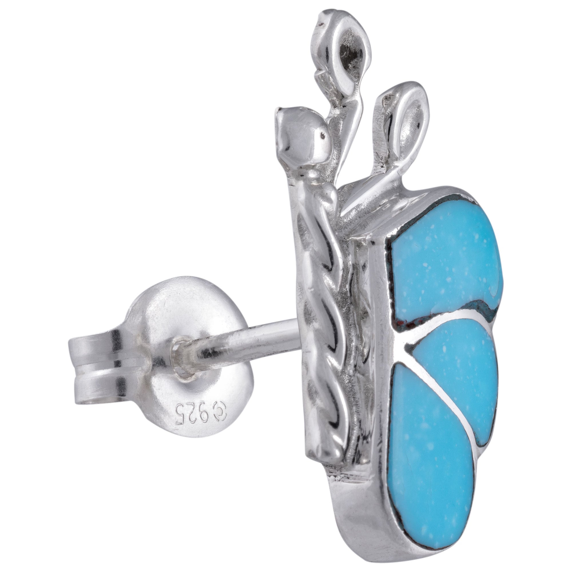 Sterling Silver Zuni Butterfly Earrings Earrings - Fine La Vie Bien Sterling Silver Zuni Butterfly Earrings