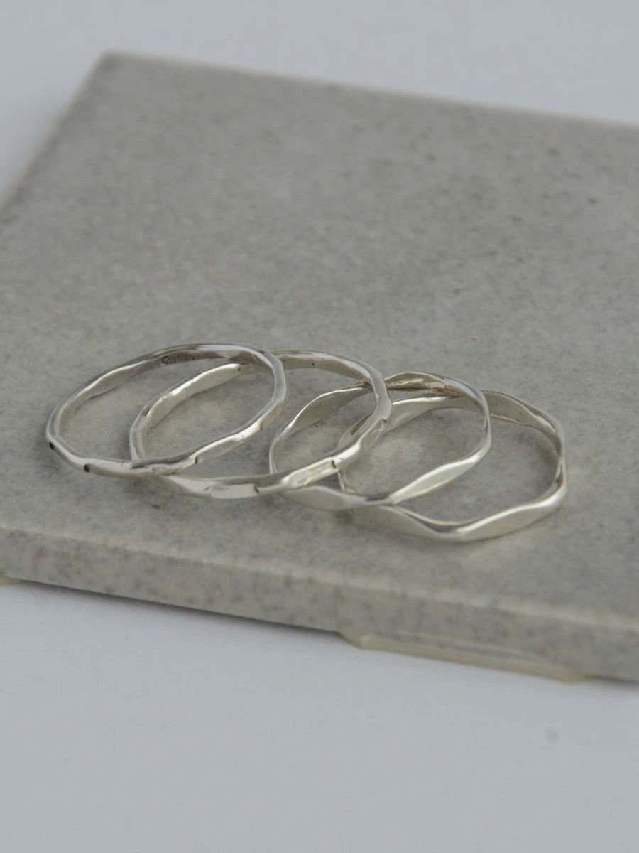 Sterling Stacking Rings - Waves