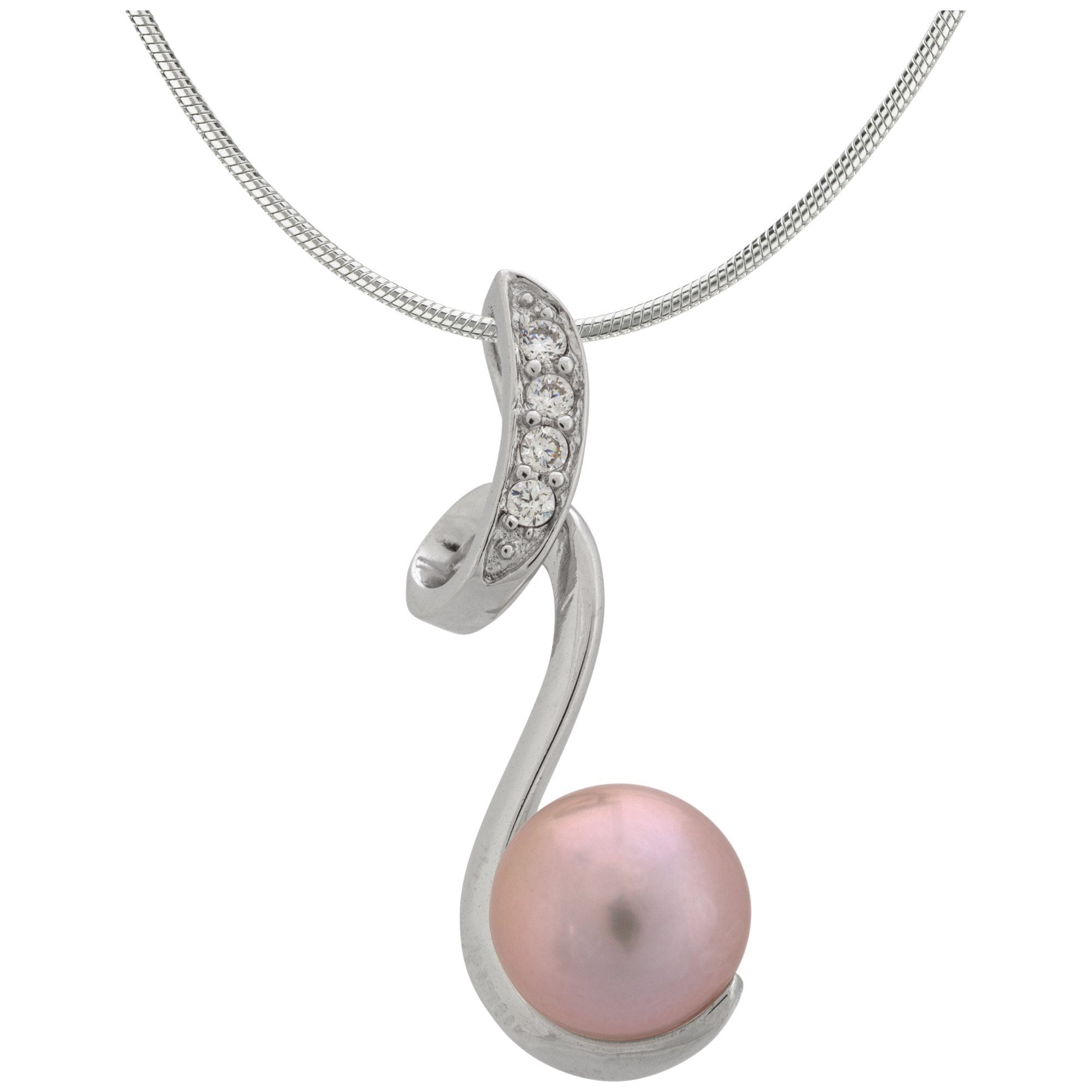 Sterling Swirl Pearl Necklace Necklaces - Fine La Vie Bien Sterling Swirl Pearl Necklace