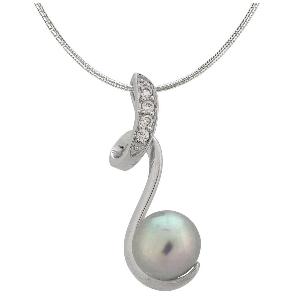 Sterling Swirl Pearl Necklace Necklaces - Fine La Vie Bien Sterling Swirl Pearl Necklace