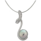 Sterling Swirl Pearl Necklace Necklaces - Fine La Vie Bien Sterling Swirl Pearl Necklace