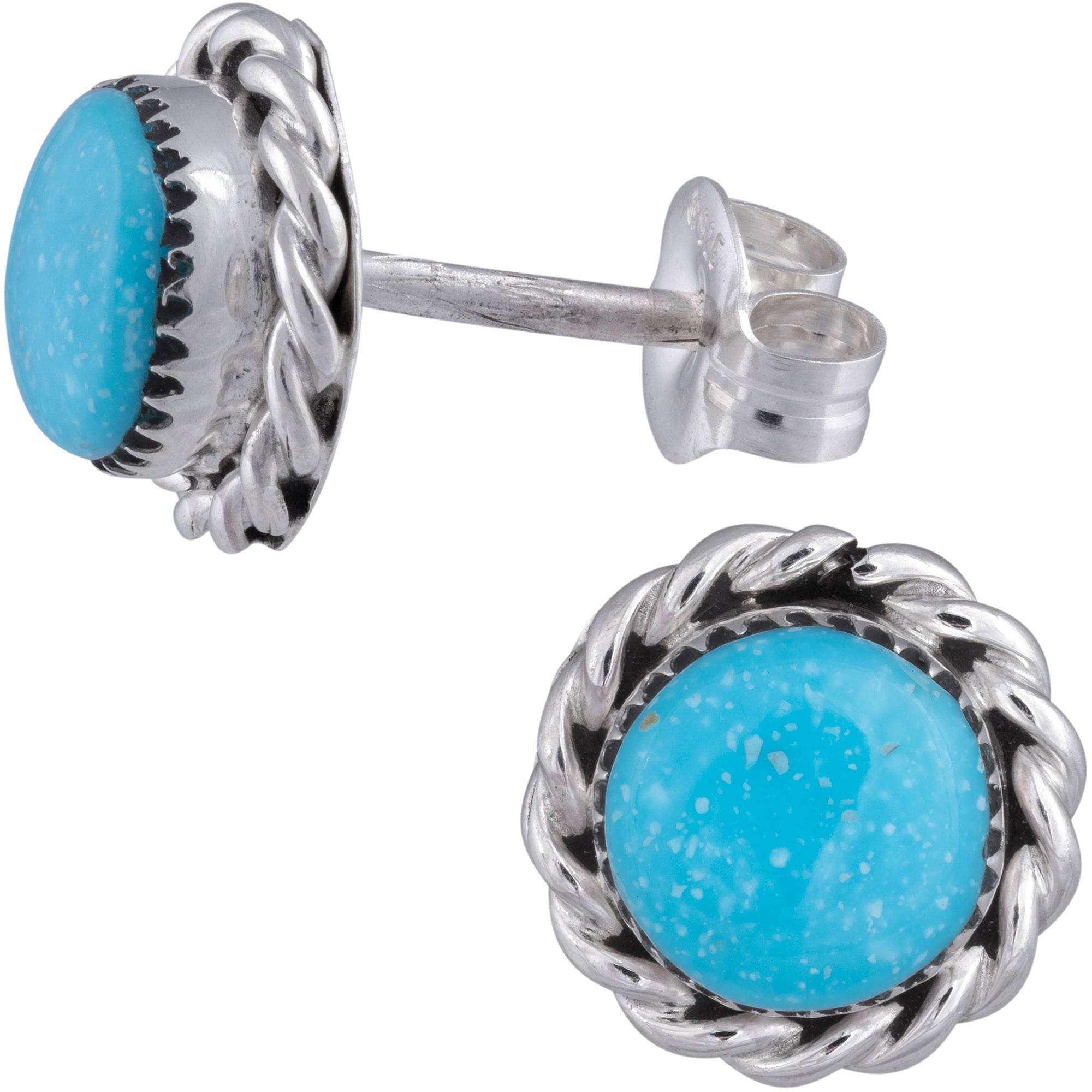 Sterling Zuni Twisted Post Earrings Earrings - Fine La Vie Bien Sterling Zuni Twisted Post Earrings