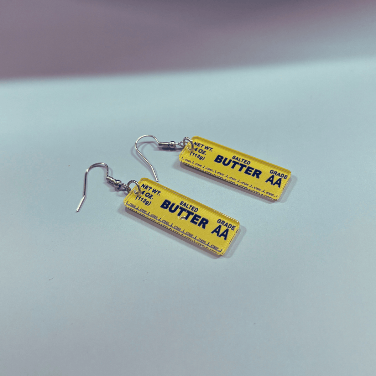 Stick of Salted Butter Earrings | Cute Acrylic Food Jewelry Gift for Bakers & Food Lovers Earrings La Vie Bien Stick of Salted Butter Earrings | Cute Acrylic Food Jewelry Gift for Bakers & Food Lovers