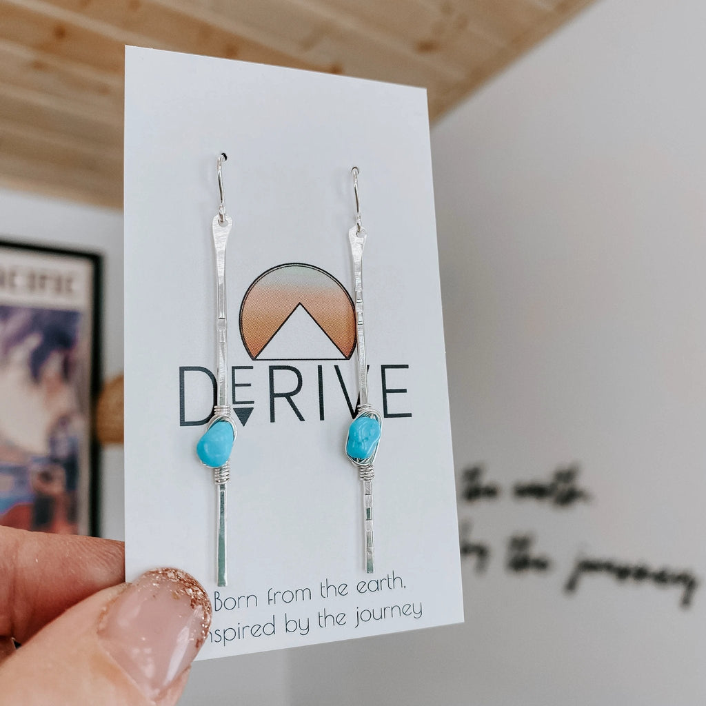 Sticks and Stones - Kingman Turquoise Stick Earrings by Derive Jewelry