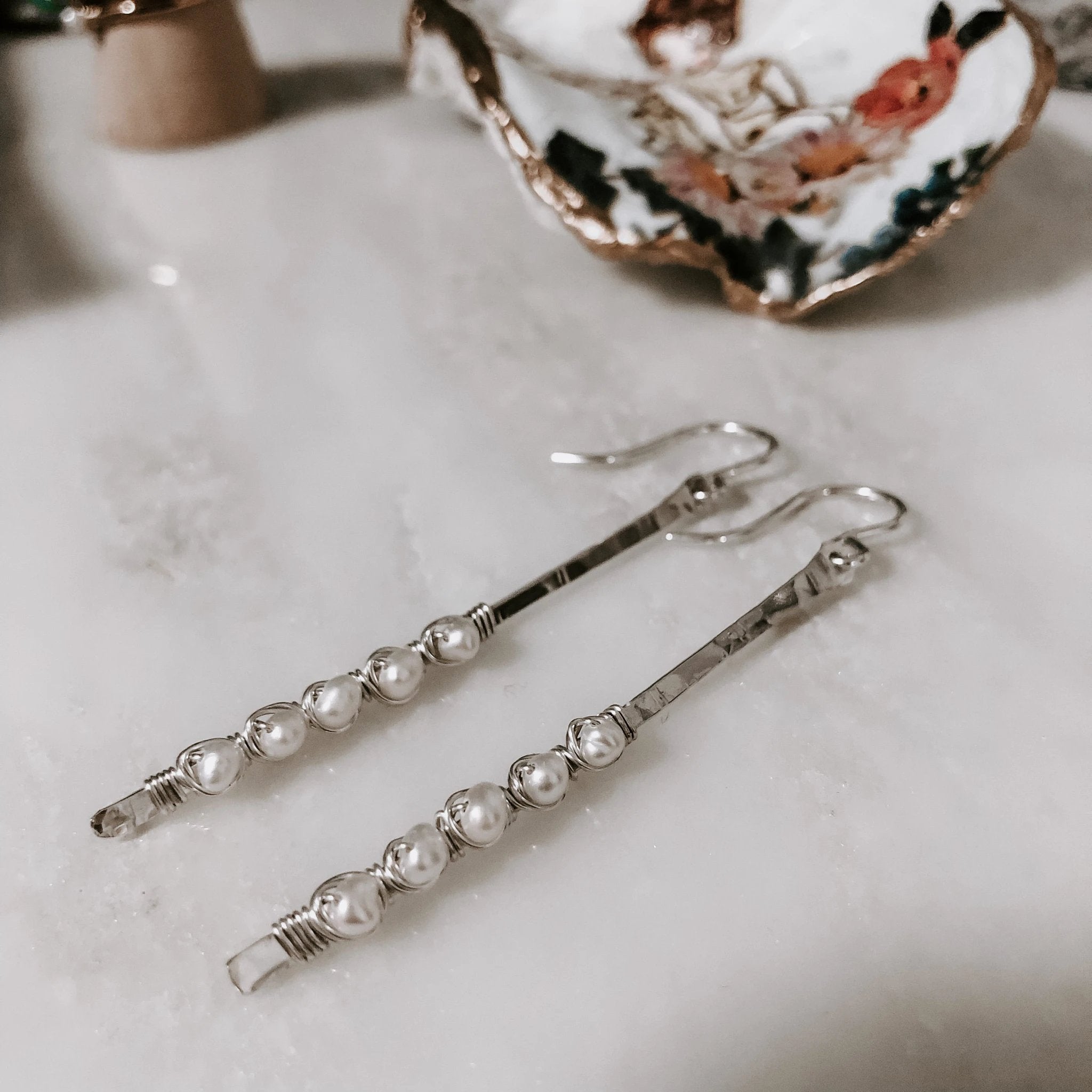 Sticks and Stones - Pearl Stick Earrings by Derive Jewelry