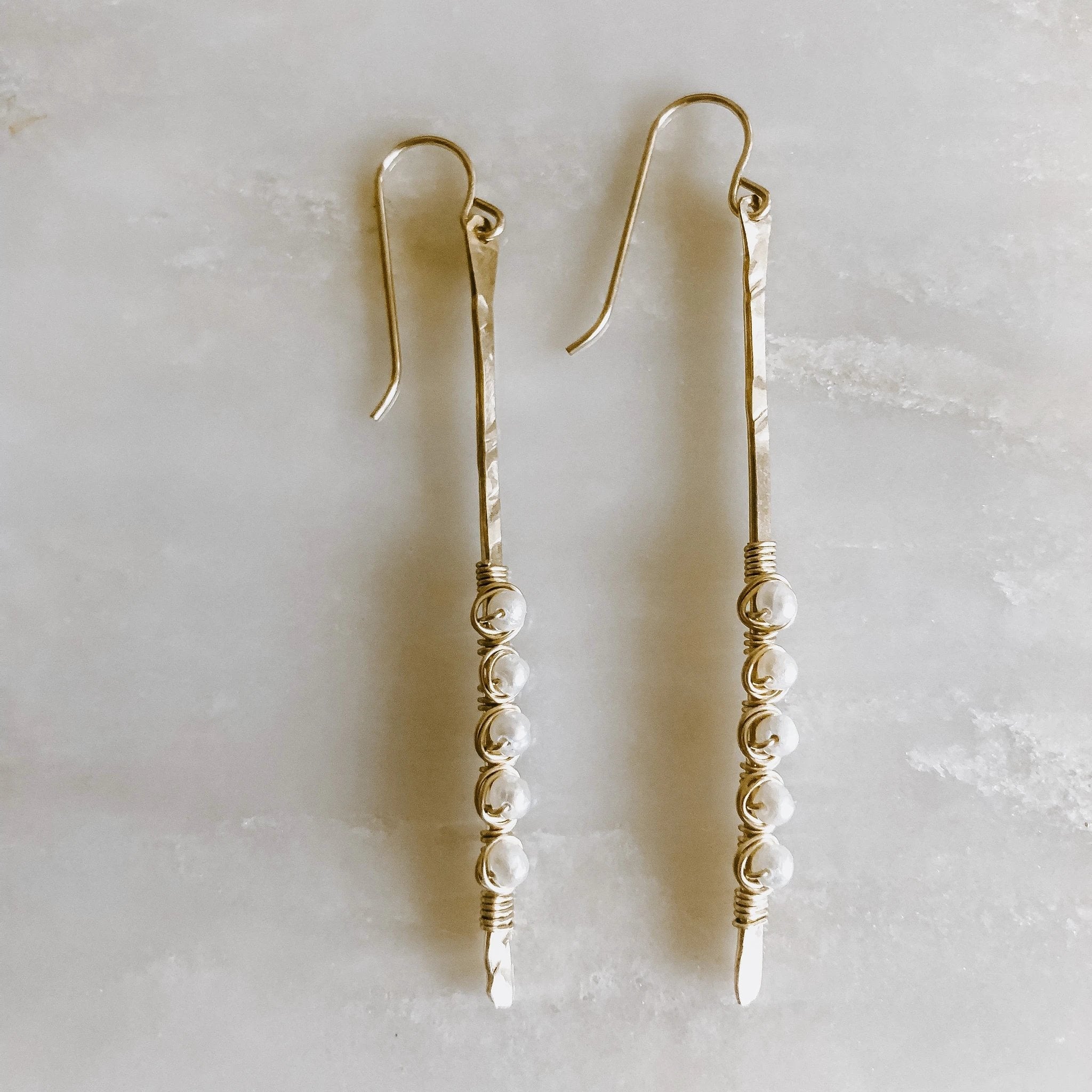 Sticks and Stones - Pearl Stick Earrings by Derive Jewelry