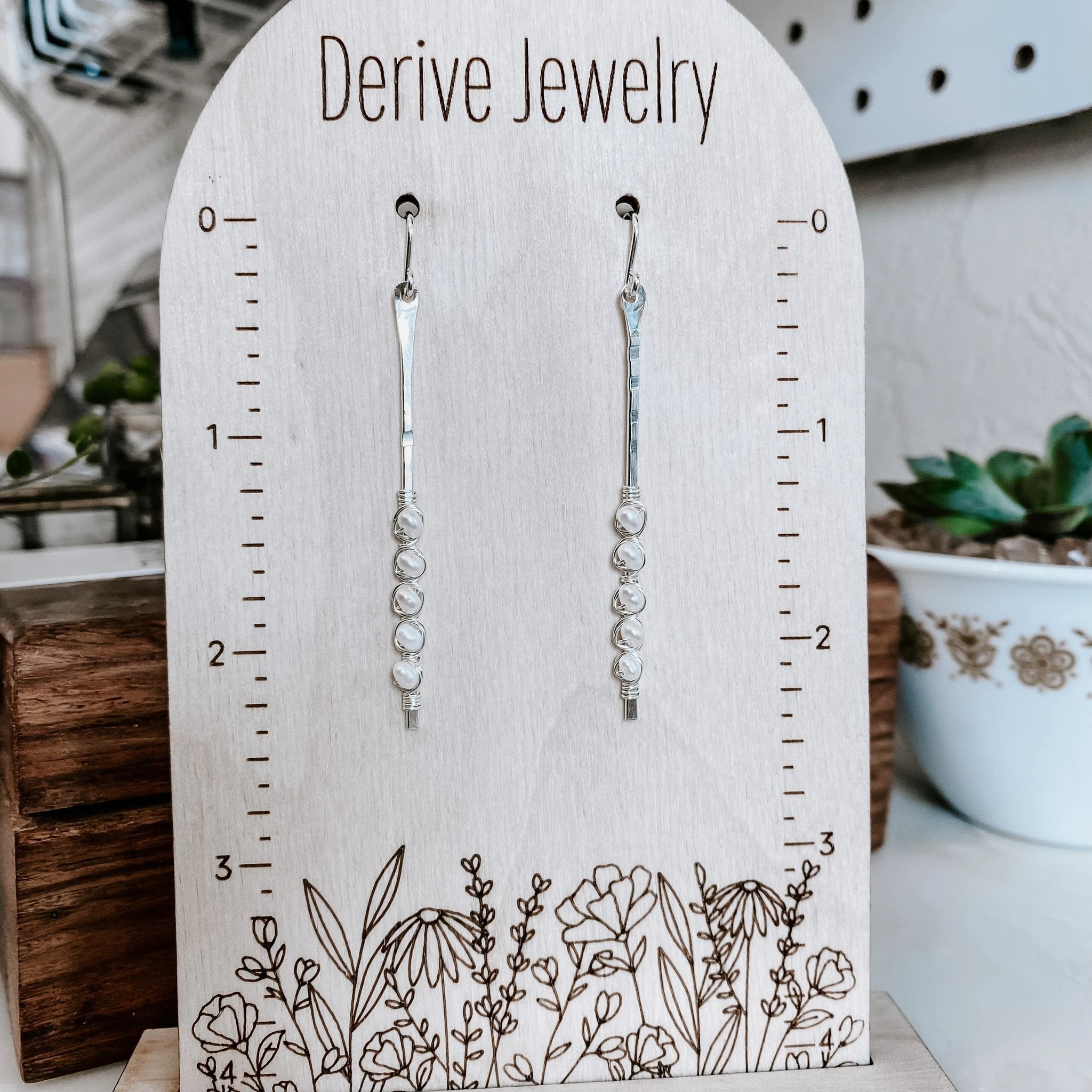 Sticks and Stones - Pearl Stick Earrings by Derive Jewelry