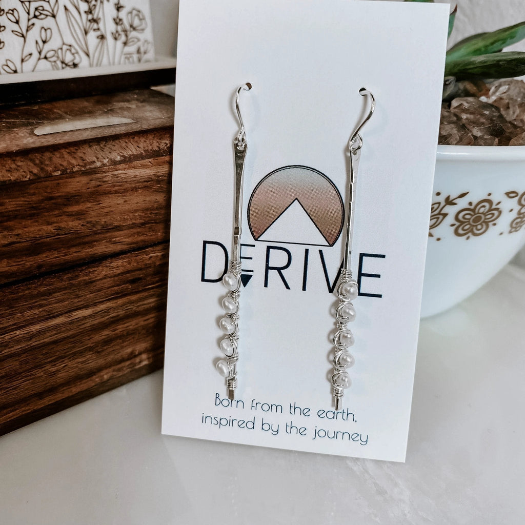 Sticks and Stones - Pearl Stick Earrings by Derive Jewelry