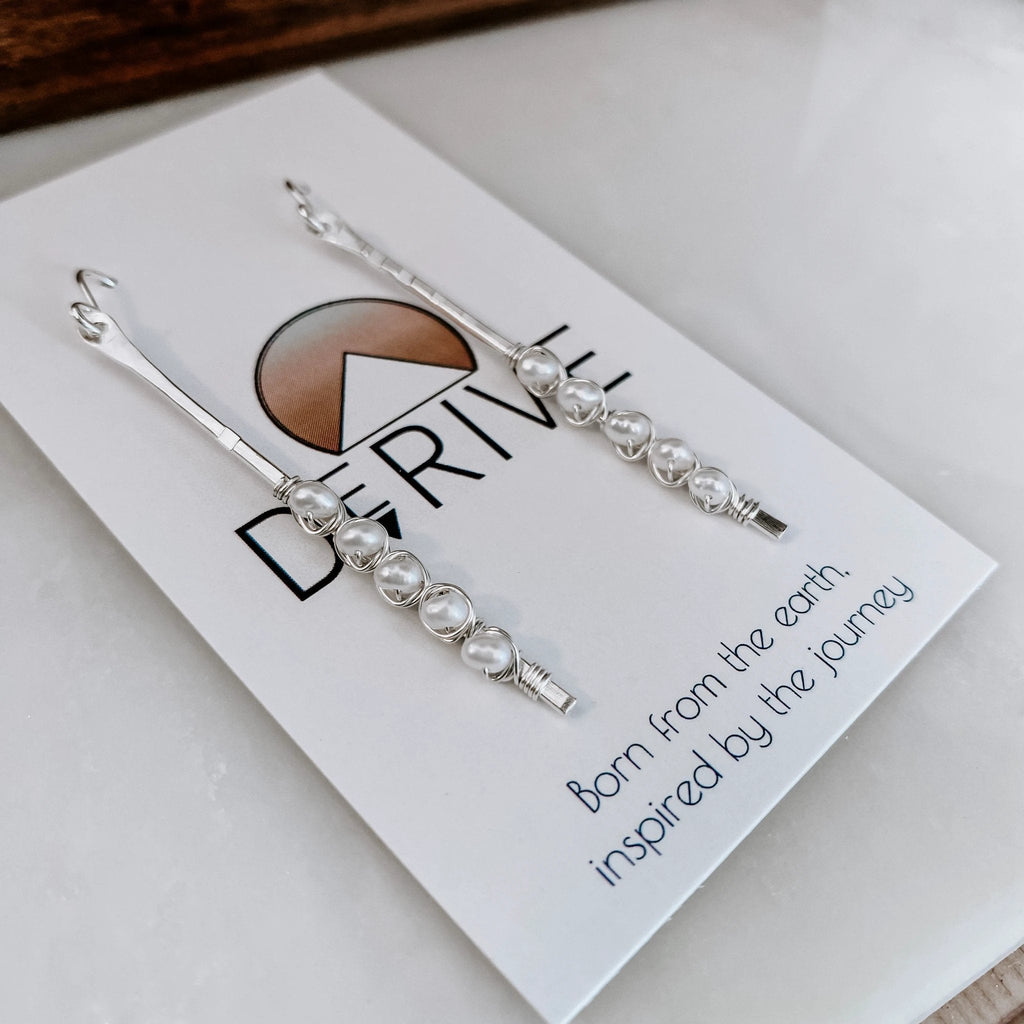 Sticks and Stones - Pearl Stick Earrings by Derive Jewelry