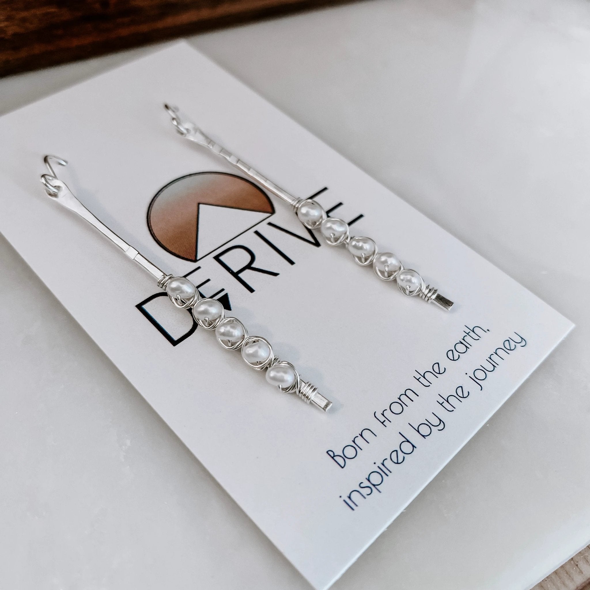 Sticks and Stones - Pearl Stick Earrings by Derive Jewelry