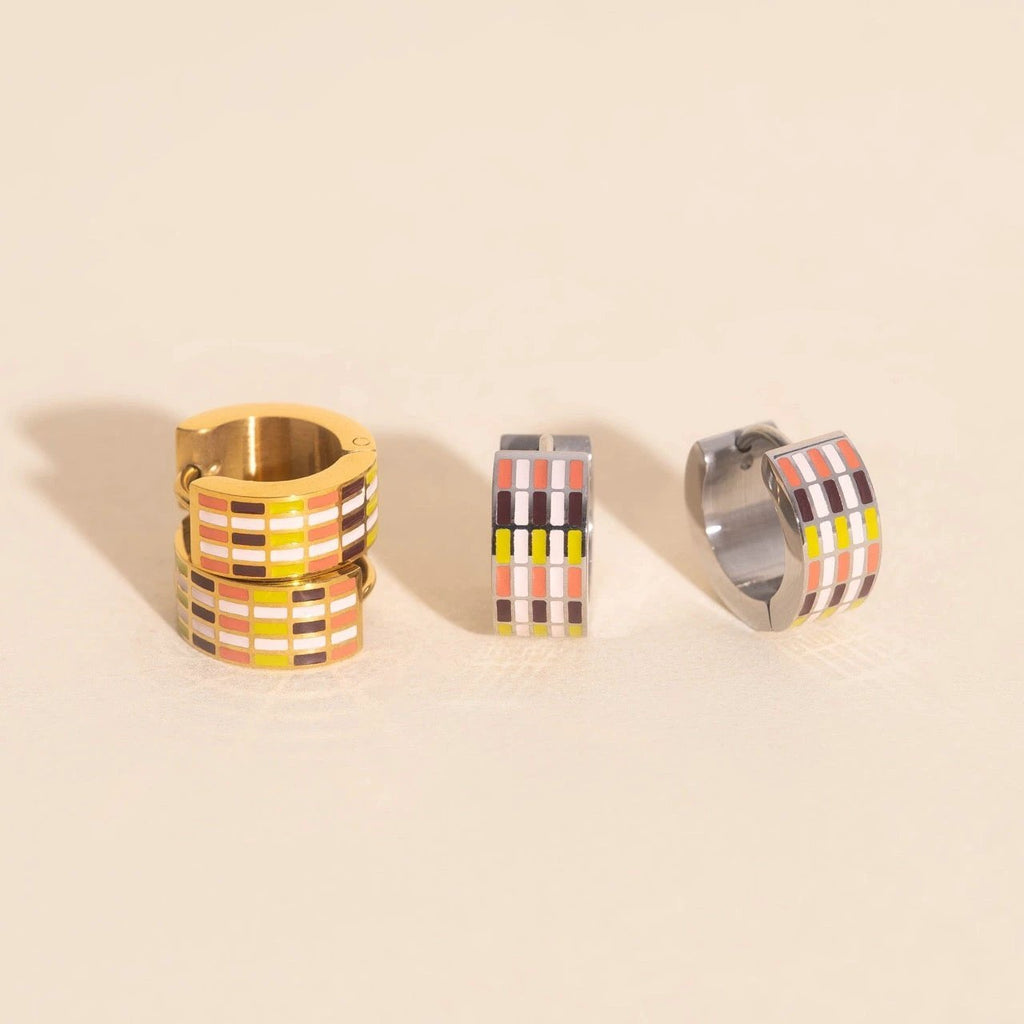 Stitched Super Chunky Huggie Hoop Earrings by Oh Clementine
