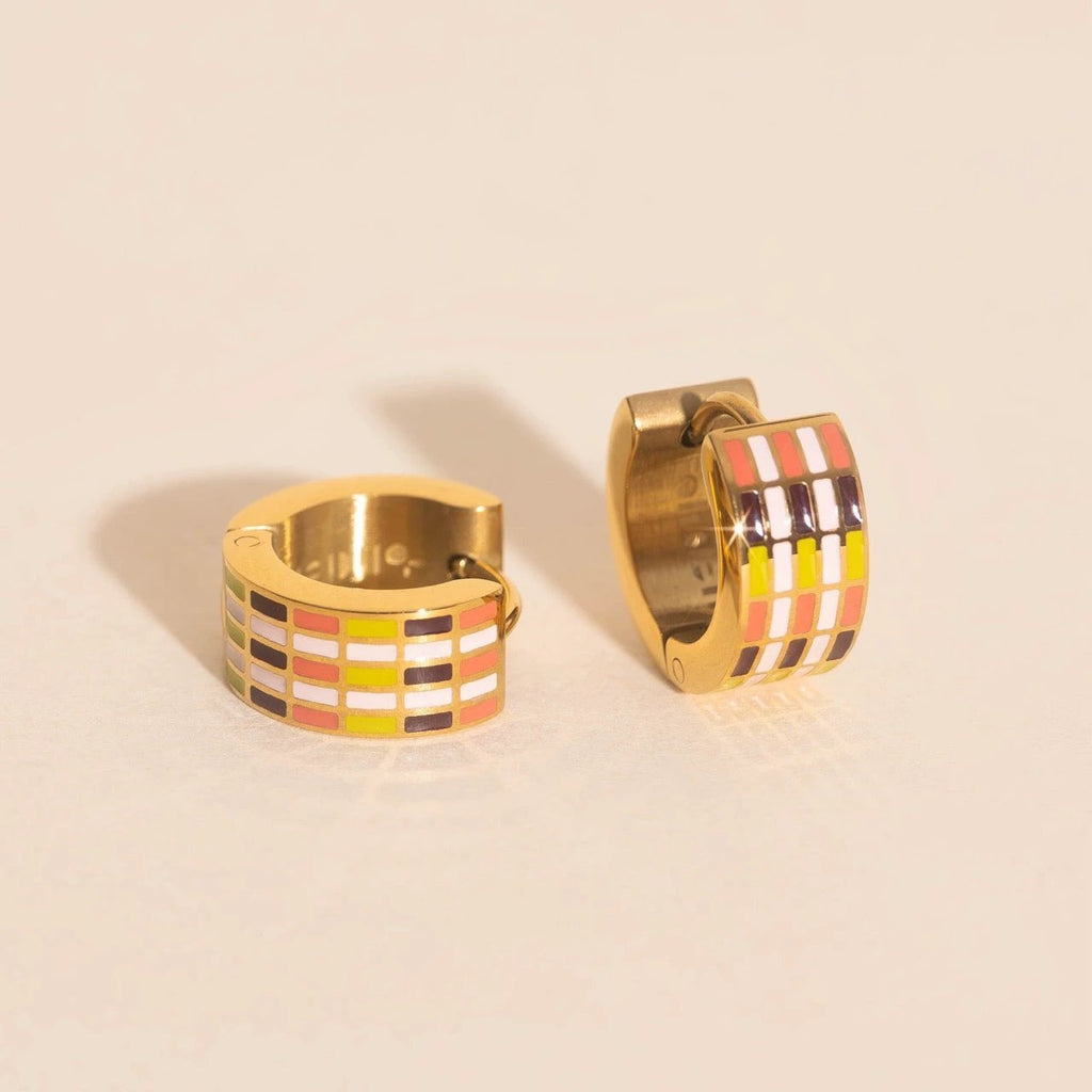 Stitched Super Chunky Huggie Hoop Earrings by Oh Clementine