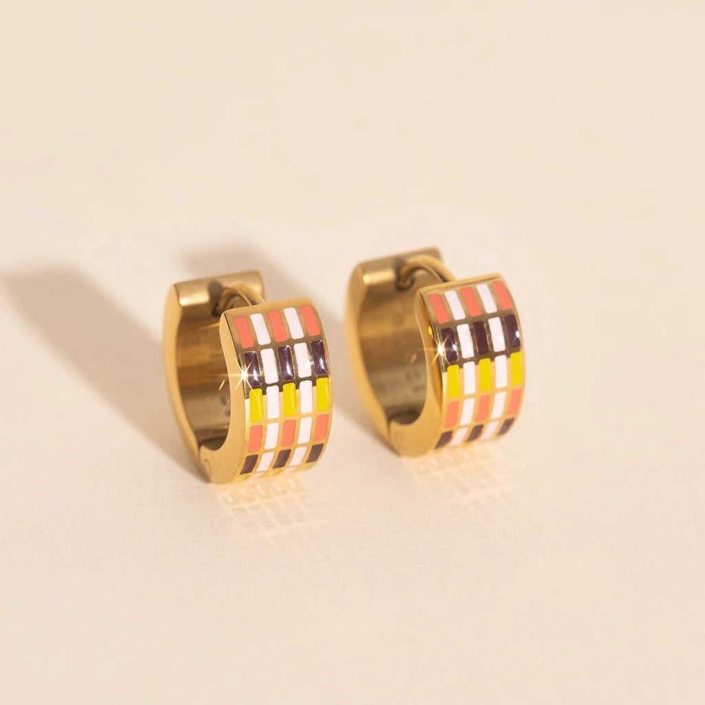 Stitched Super Chunky Huggie Hoop Earrings by Oh Clementine