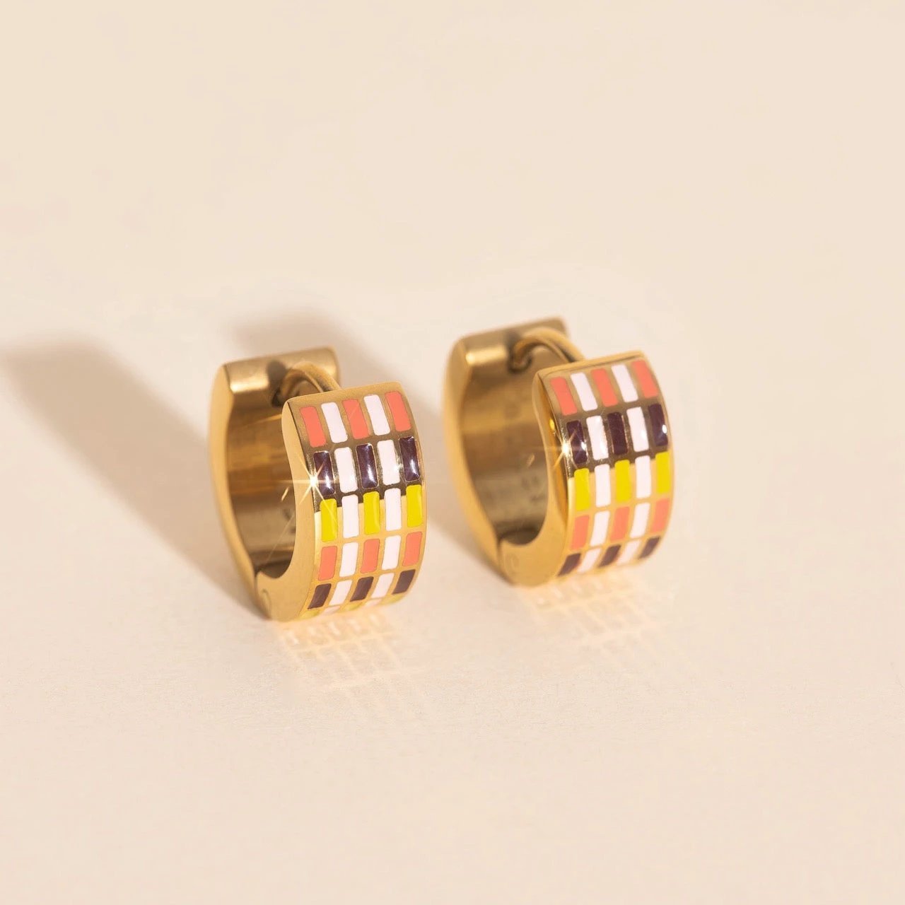 Stitched Super Chunky Huggie Hoop Earrings by Oh Clementine