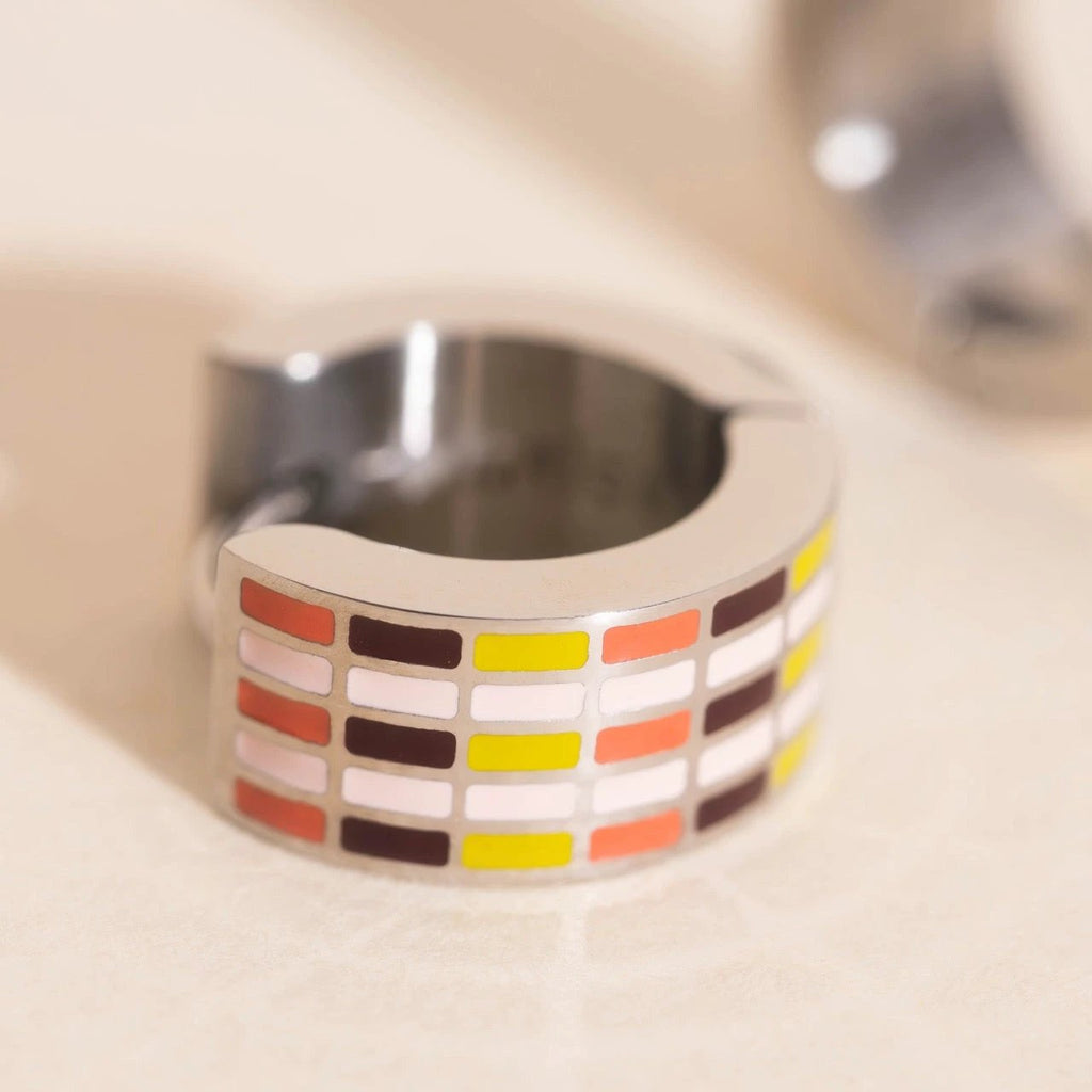 Stitched Super Chunky Huggie Hoop Earrings by Oh Clementine