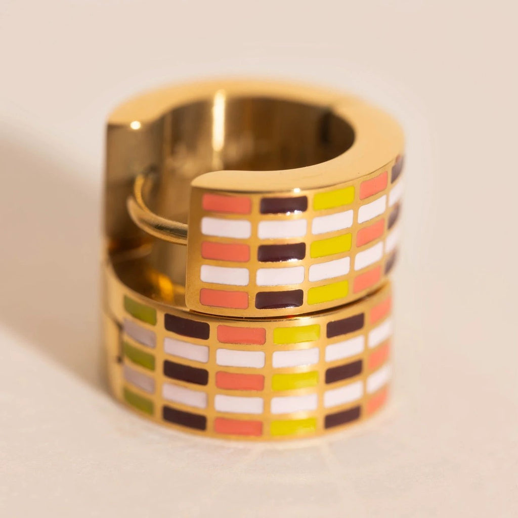 Stitched Super Chunky Huggie Hoop Earrings by Oh Clementine