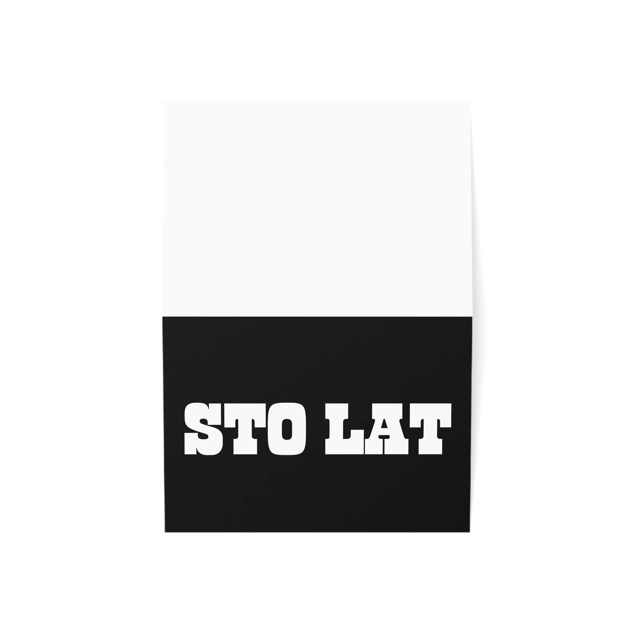 Sto Lat Polish Typography Greeting Card, Birthday Card, Polish Celebration by Printify