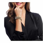 Stone and Brass Beads Three Wrap Bracelet - Thailand Jewelry La Vie Bien Stone and Brass Beads Three Wrap Bracelet - Thailand