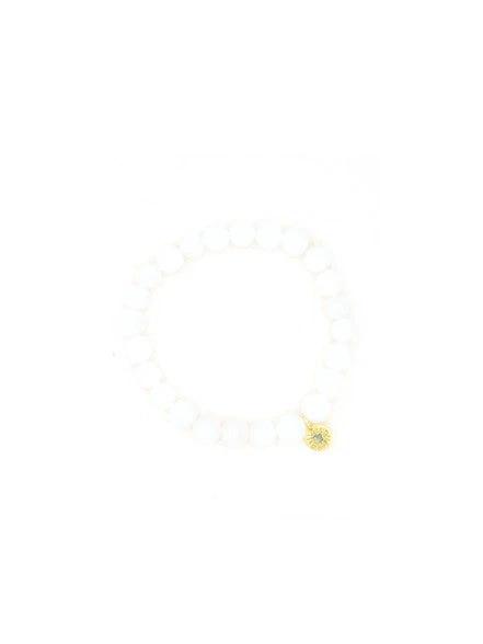 Stone Elastic Bracelet - White Agate