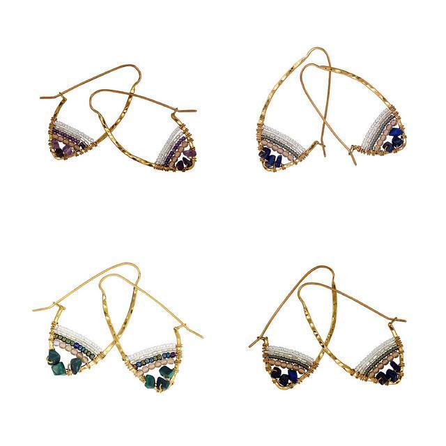 Stone Hoop Earth Collection Earrings Earrings - Fashion La Vie Bien Stone Hoop Earth Collection Earrings