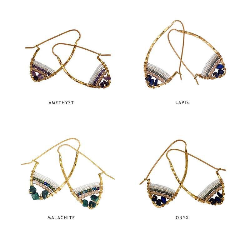 Stone Hoop Earth Collection Earrings Earrings - Fashion La Vie Bien Stone Hoop Earth Collection Earrings