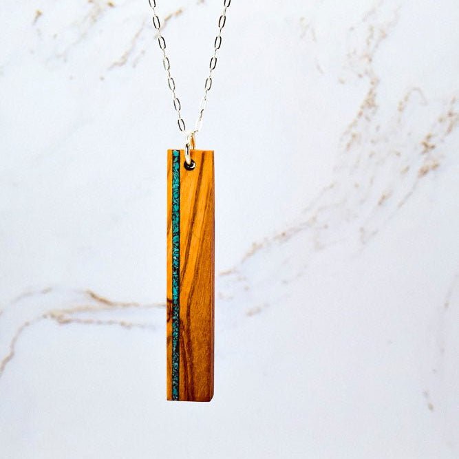 Stone Inlay Bar Necklace Necklaces La Vie Bien Stone Inlay Bar Necklace
